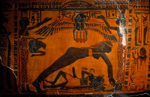 Antiquité égyptienne : sarcophage en bois peint de Boutehamon - Egyptian 21st Dynasty