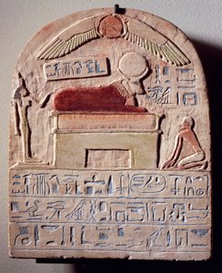 Stèle en calcaire peint du dieu Apis - Egyptian 21st Dynasty
