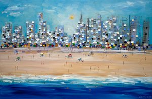 Une plage urbaine animée