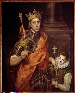 Portrait de Saint Louis (Louis IX) avec un page (1214-1270) - El Greco