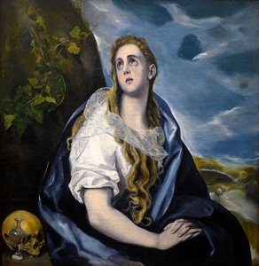 Sainte Marie-Madeleine pénitente, peinture (détail)