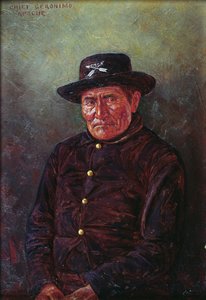 Chef Geronimo (huile sur toile) - Elbridge Ayer Burbank