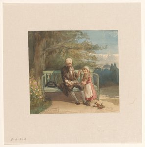Homme lisant à un petit enfant - Elchanon Verveer
