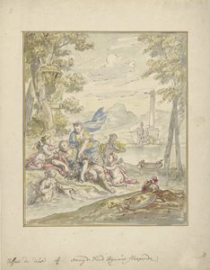 Projet pour une peinture murale avec Armida et Rinaldo - Elias van Nijmegen