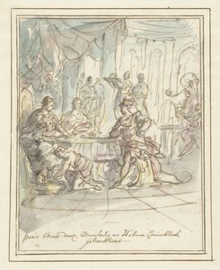 Paris accueilli par Ménélas et Hélène - Elias van Nijmegen