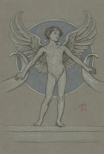 Garçon avec des ailes et une corne d