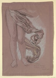 Dessin, étude de la draperie de "Fortune", vers 1877