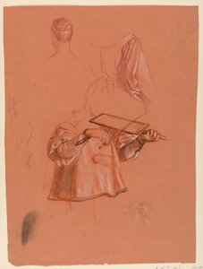 Dessin, études de figures et de drapés, vers 1885