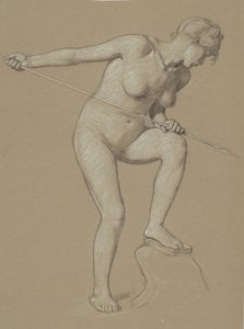 Fille harponnant un dauphin - Elihu Vedder