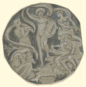 Étude pour le cercle central du plafond de Huntington; Apollon et ses assistants - Elihu Vedder
