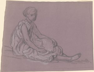 Étude pour des filles grecques se baignant, vers 1872 - Elihu Vedder
