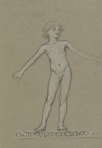 Étude pour Jeunesse ailée (Le Nouvel An) - Elihu Vedder