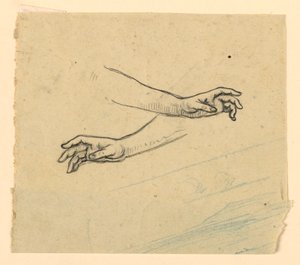 Étude de deux mains tendues - Elihu Vedder