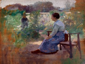 Femme assise dans un jardin - Eliphalet Fraser Andrews