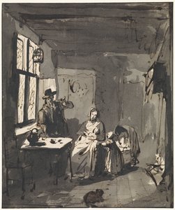Intérieur avec scène de famille - Elisabeth Alida Haanen