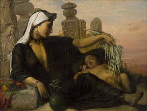 Une femme fellah égyptienne avec son bébé