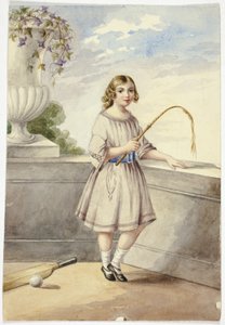 Jeune fille avec une récolte et une batte de cricket - Elizabeth Murray