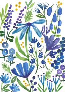 Fleurs bleues, 2018 (aquarelle)