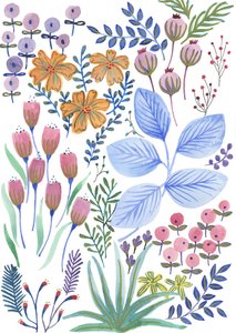 Fleurs de printemps, 2017 (aquarelle)