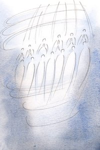 Les anges encerclaient le sanctuaire, priant sous la lumière du ciel, 2001 - Elizabeth Wang