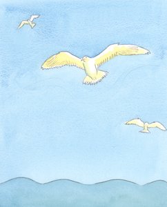 Comme une mouette plane sans effort en hauteur, reposant sur les vents tout en regardant autour, ainsi l