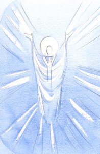 Le Christ, ressuscité et glorieux, est vraiment présent dans le Saint-Sacrement. Revêtu en prêtre, il prie le Père en notre nom