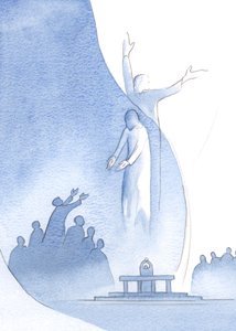 Le Christ est vraiment un avec nous, par sa chair et son sang, et aussi un avec le Père (vers qui il nous attire) à cause de sa divinité - Elizabeth Wang