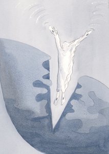 Christ saute amoureusement dans les sombres profondeurs de nos cœurs
