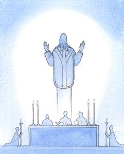 Le Christ notre Seigneur ressuscité était Présent au-dessus de l