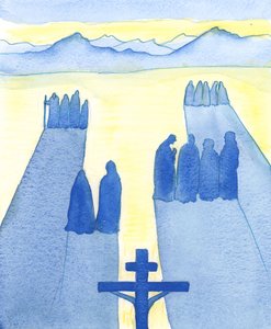 Le Christ voyait, depuis la Croix, une foule de spectateurs : les perplexes, les curieux, les hostiles et les sympathiques - Elizabeth Wang