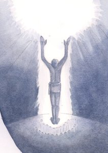 Le Christ se tient parmi nous à la messe et prie pour les pécheurs en offrant son sacrifice unique