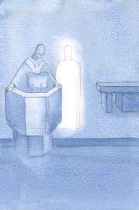 Le Christ se tenait à côté du prêtre qui lisait le Saint Évangile à nous tous, qui était la propre parole du Christ - Elizabeth Wang