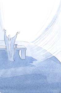 Le Christ soutient son Église sainte à chaque moment de sa vie, les bras tendus alors qu