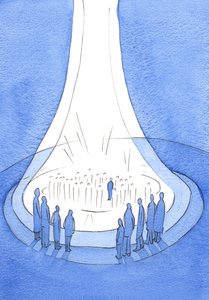 Le Sacrifice du Christ - offert depuis la terre - est comme un phare de lumière devant le Ciel, 2002 - Elizabeth Wang