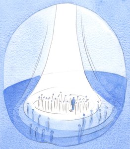 Le sacrifice du Christ - offert depuis la terre - est comme un phare de lumière devant le Ciel