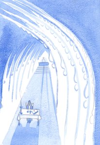 Les saints anges, en haut, entourent notre autel, le regardant, prêts à adorer Notre Seigneur lorsqu