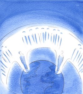 Dans la prière privée, nous pouvons nous élever en esprit pour être unis à la Communion des Saints au Ciel en louant le Père, par le Christ