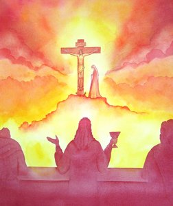 La veille de sa mort, Jésus a institué la Sainte Eucharistie, lors de la Dernière Cène
