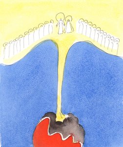 Uniquement par la puissance déversée par le Ciel sur les âmes fidèles, 2004 (aquarelle sur papier) - Elizabeth Wang
