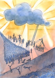 Les gens se dirigent vers la mort et peut-être l