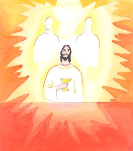 Lorsque le Christ était au Cénacle, priant avant sa passion, il priait son Père céleste dans l
