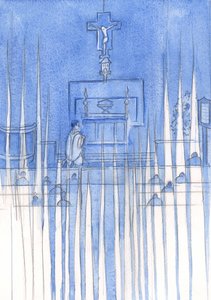 Lorsque les fidèles prient le Saint Rosaire, les saints anges les entourent et veillent, en silence respectueux
