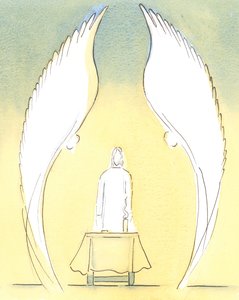Lorsque le Saint Sacrement est apporté au domicile d