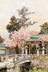 Un sanctuaire à Kyomidzu (lithographie couleur)