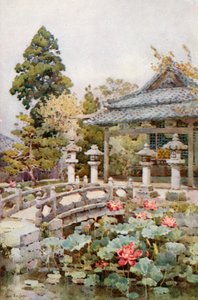 Lotus à Kyomidzu (lithographie couleur)