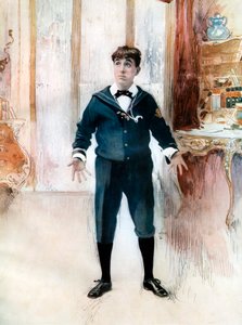Weedon Grossmith dans Le Nouveau Garçon, vers 1902