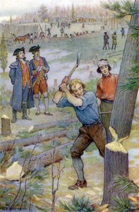 Nos haches... furent immédiatement mises au travail pour abattre des arbres - Elmer Boyd Smith