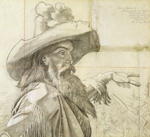 Détail du dessin pour la peinture murale Westward the Course of Empire... - Emanuel Gottlieb Leutze