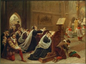 Marie Stuart...entendant la première messe - Emanuel Gottlieb Leutze