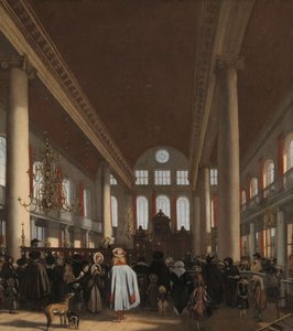 Intérieur de la synagogue portugaise à Amsterdam, 1680